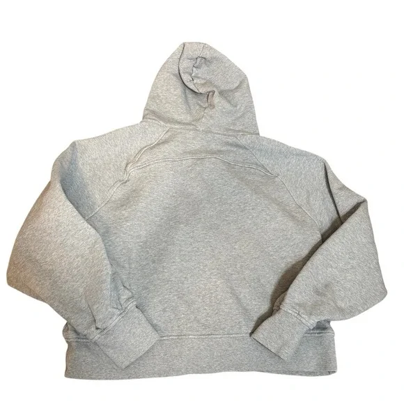 Quince Womens Organic Heavyweight Cropped Half Zip Hoodie Heather Grey M Sporty - Picture 7 of 7